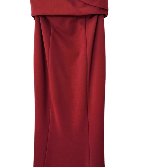 Bariano dress fornal gown burgundy maxi off shoulder gorgeous two-piece size 8 - Picture 9 of 16